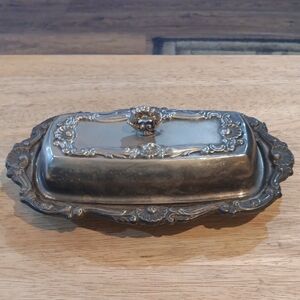 Elegant Vintage Silver Plated Butter Dish